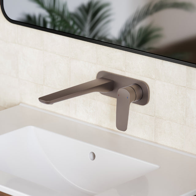 Caroma Contura II 180mm Wall Basin/Bath Mixer - Brushed Bronze
