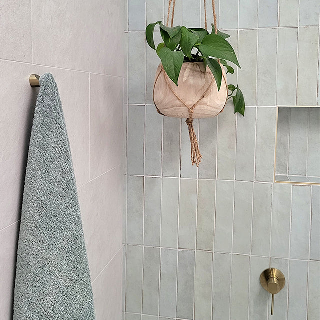 The Blue Space x Style Sourcebook main bathroom renovation. Caroma, ADP, Phoenix Tiles.