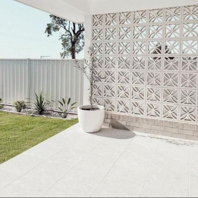 Southside White Terrazzo External P5 Porcelain Tile 450x450mm - The Blue Space