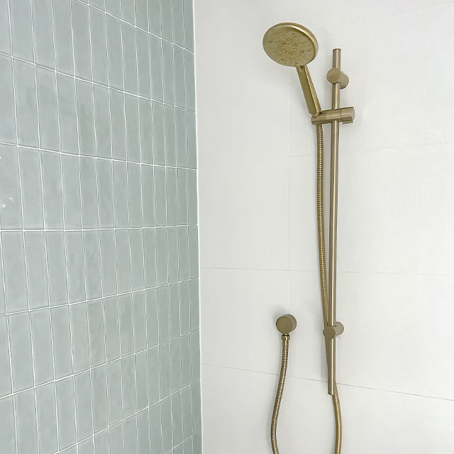 The Blue Space renovation - Phoenix Tapware Ormond Rail Shower Brushed Gold