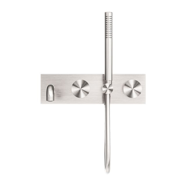Nero Kara Progressive Shower System With Spout 230mm Brushed Nickel