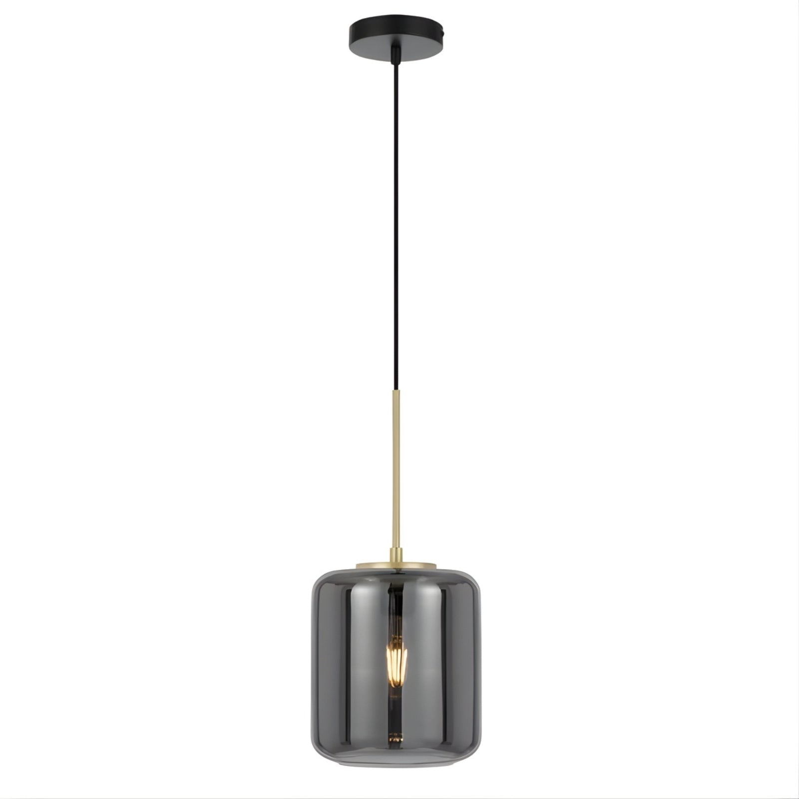 Telbix Korova Small Pendant Light E27 Smoke KOROVAPES-BRSSM - The Blue Space