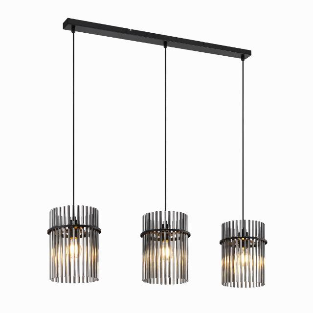 Telbix Quilo 3Light Bar Pendant Light E27 QUILOPE3B-BKSM - The Blue Space