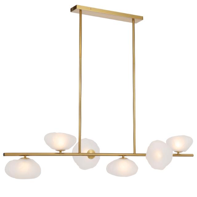 Telbix Zecca 6 Light Pendant Light G9 Gold Frost ZECCAPE6-AGFR - The Blue Space