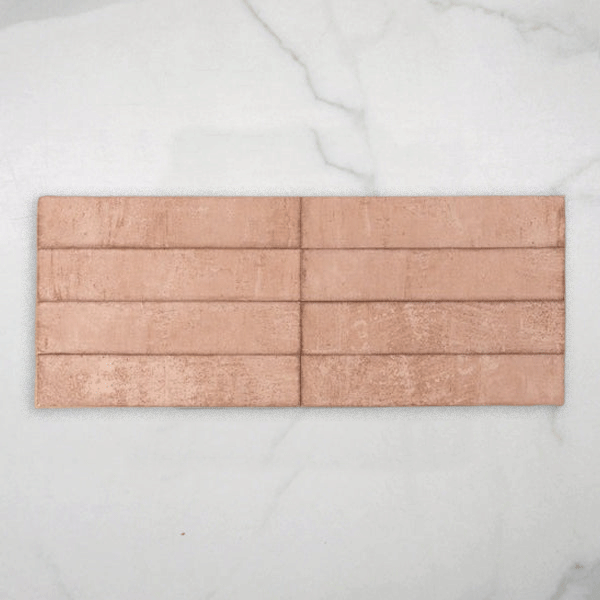 Tenerife Rosa Gloss Cushioned Edge Ceramic Tile 107x530mm online at The Blue Space