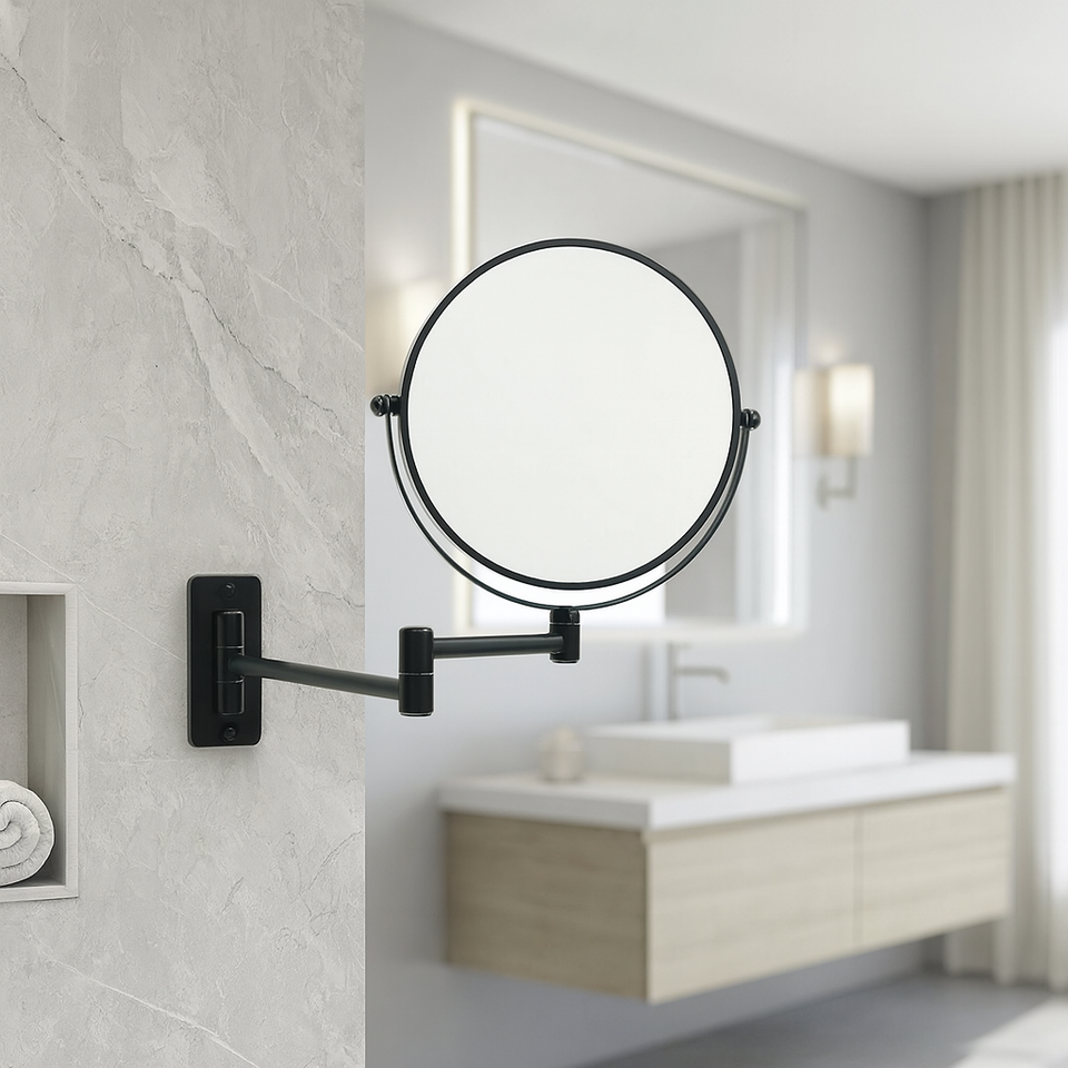 Thermogroup Ablaze Non-lit Magnifying Mirror 200mm - Black