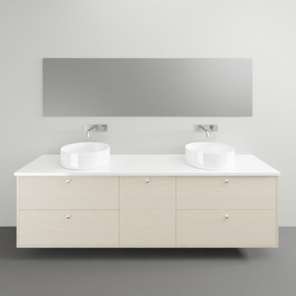 Timberline Marshall Wall Hung Vanity with Silk Surface Top - 1800mm Double Basin | The Blue Space