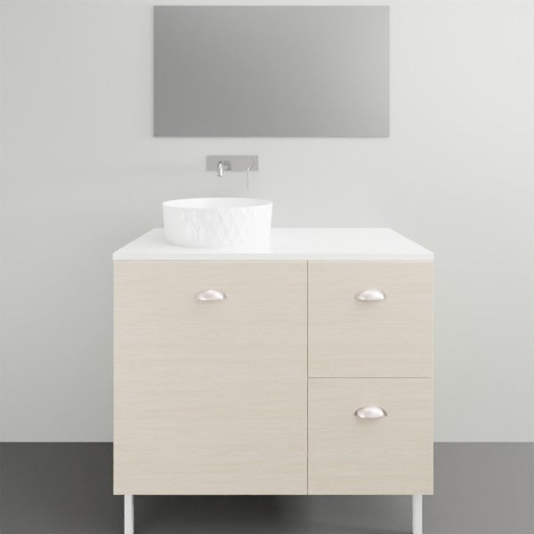Timberline Nevada Floor Standing Vanity on Legs with Silksurface Above Counter Basin - 900mm Left Hand Single Basin | The Blue Space