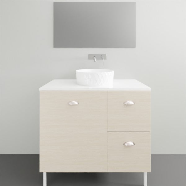 Timberline Nevada Floor Standing Vanity on Legs with Silksurface Above Counter Basin - 900mm Single Basin | The Blue Space