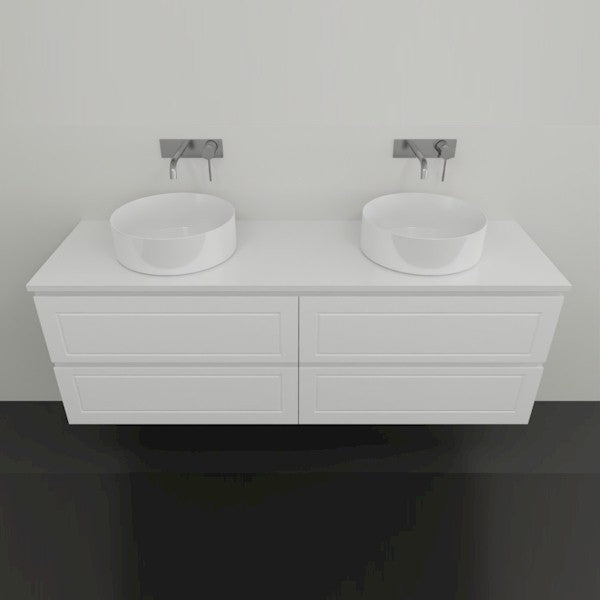 Timberline Nevada Plus Classic Wall Hung Vanity with Above Counter Basin - 1500 Double Basin | The Blue Space