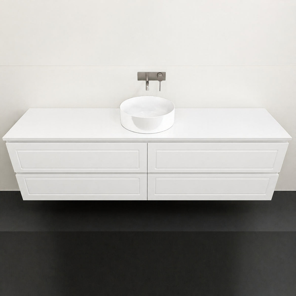 Timberline Nevada Plus Classic Wall Hung Vanity with Above Counter Basin - 1800 Single Basin | The Blue Space