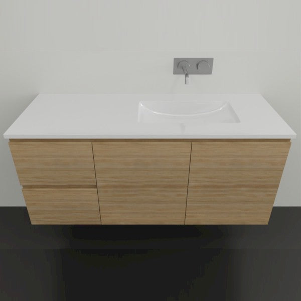 Timberline Nevada Wall Hung Vanity with Regal Acrylic Top - 1200 RH Offset Basin | The Blue Space