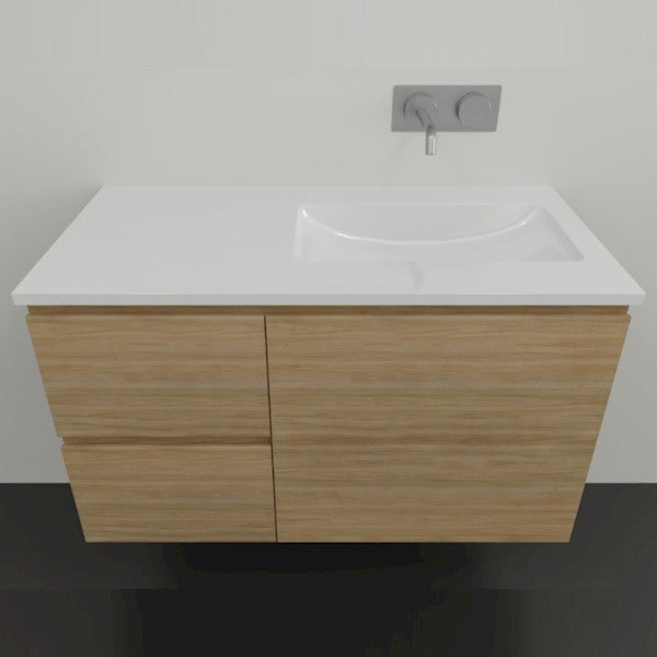 Timberline Nevada Wall Hung Vanity with Regal Acrylic Top - 900 RH Offset Basin | The Blue Space