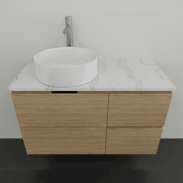 Timberline Nevada Wall Hung Vanity with Stone & Above Counter Basin 900L | The Blue Space