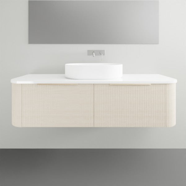 Timberline Santos Dockland Wall Hung Vanity with Silk Surface Top and Above Counter Basin - 1500mm Single Basin | The Blue Space