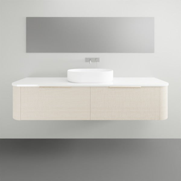 Timberline Santos Dockland Wall Hung Vanity with Silk Surface Top and Above Counter Basin - 1800mm Single Basin | The Blue Space