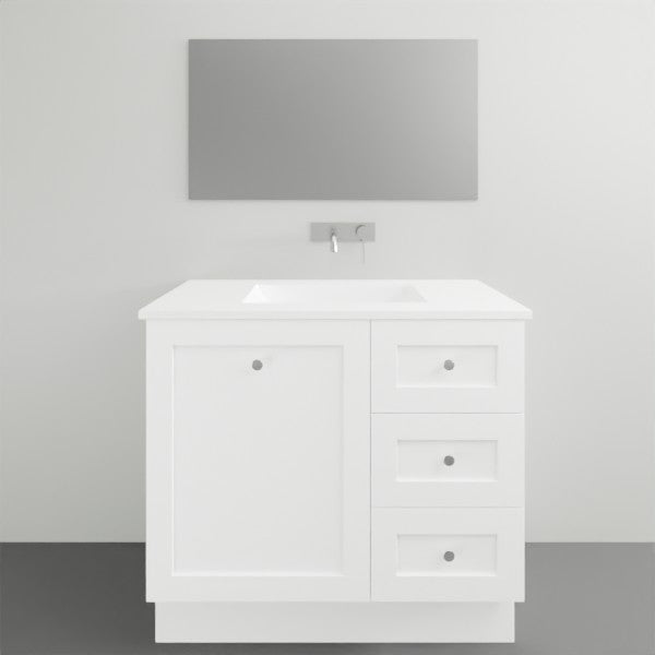 Timberline Victoria Floor Standing Vanity with Alpha Ceramic Top - 900mm Single Basin | The Blue Space