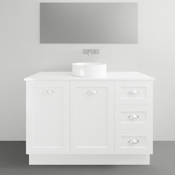 Timberline Victoria Floor Standing Vanity with Silksurface Freedom Top and Above Counter - 1200mm Single Basin | The Blue Space