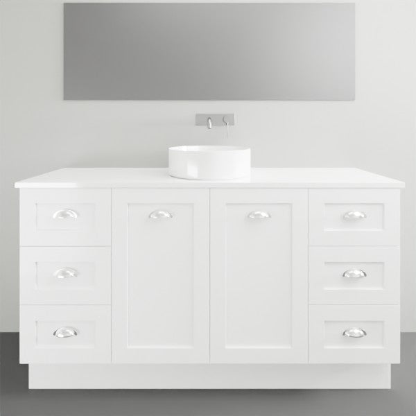 Timberline Victoria Floor Standing Vanity with Silksurface Freedom Top and Above Counter - 1500mm Single Basin | The Blue Space