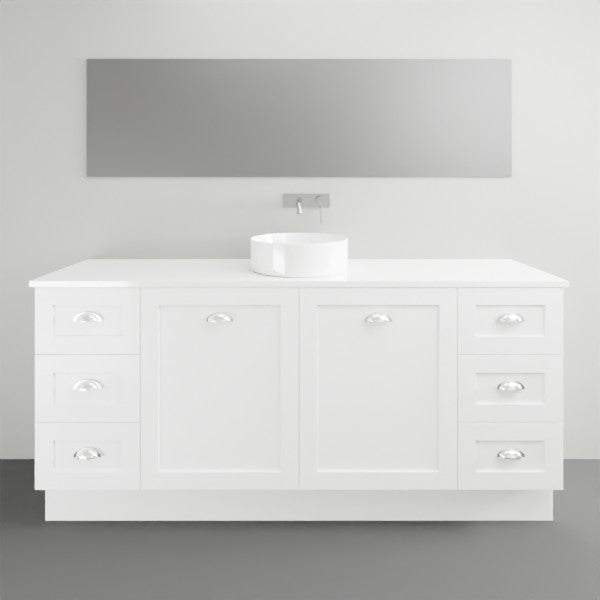 Timberline Victoria Floor Standing Vanity with Silksurface Freedom Top and Above Counter - 1800mm Single Basin | The Blue Space