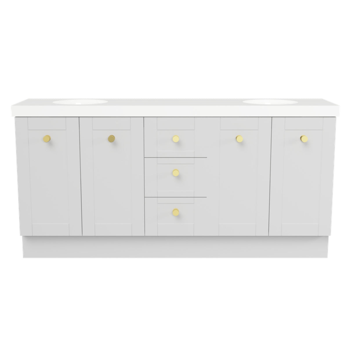 Timberline Victoria Wall Hung Vanity with Under Counter Basin - 1800mm Double Basin | The Blue Space
