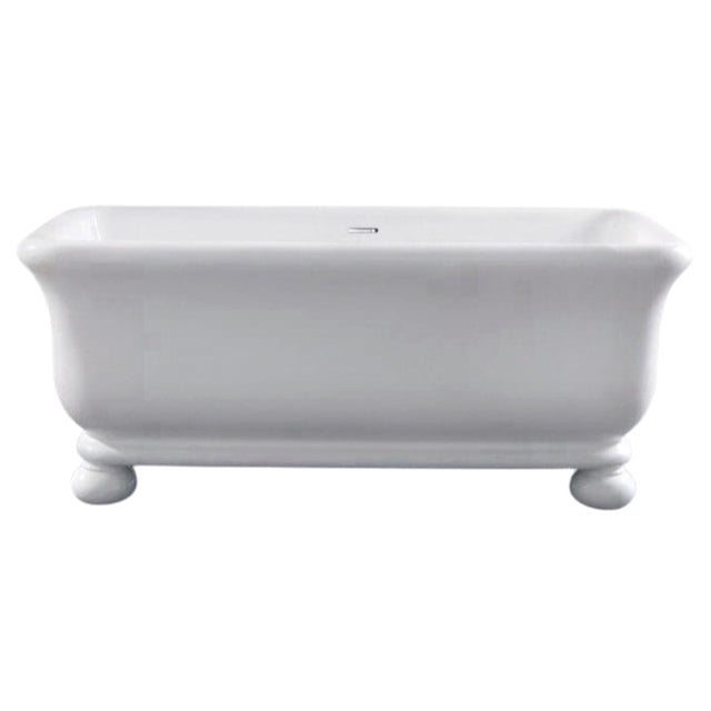 Turner Hastings Kirkham Ball 180 TitanCast Bath with Overflow - Gloss White. Traditional baths at The Blue Space