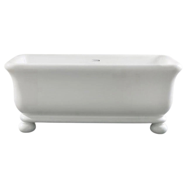 Turner Hastings Kirkham Ball 180 TitanCast Bath with Overflow - Satin Silk. Traditional baths at The Blue Space