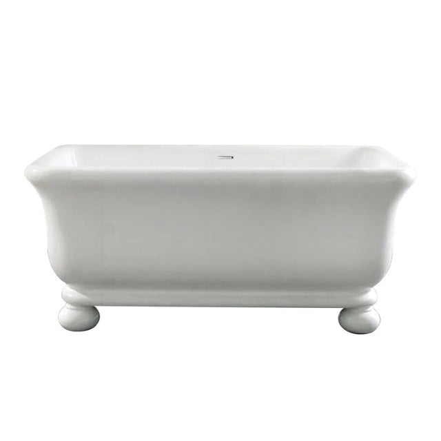 Turner Hastings Kirkham Ball 160 TitanCast Bath with Overflow - Satin Silk. Traditional baths at The Blue Space