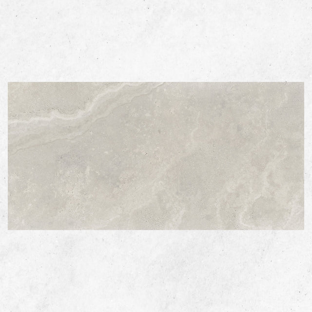 Tuscan Grey Travertine Look Tile 600mm x 1200mm 612CRWSVM - The Blue Space