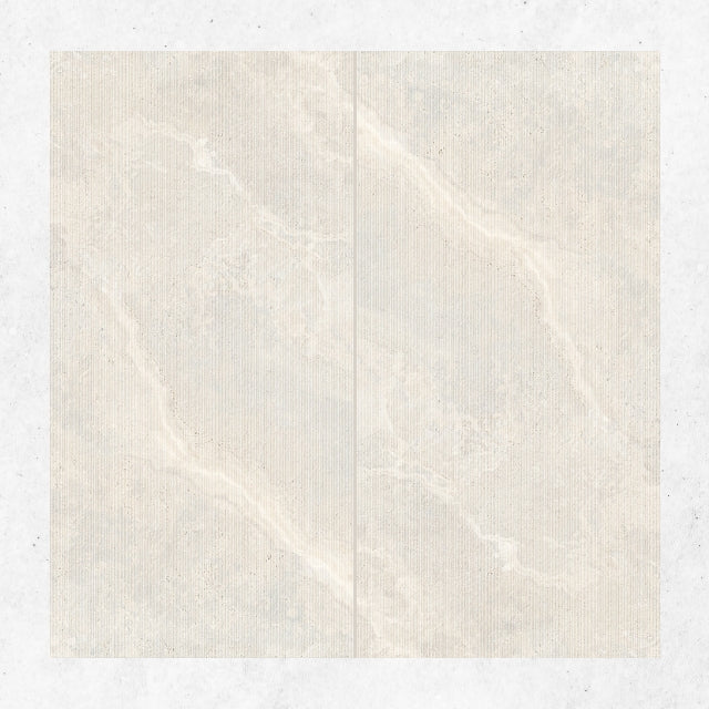 Tuscan White Travertine Look Tile 600mm x 1200mm Feature 612CRWWHD - The Blue Space