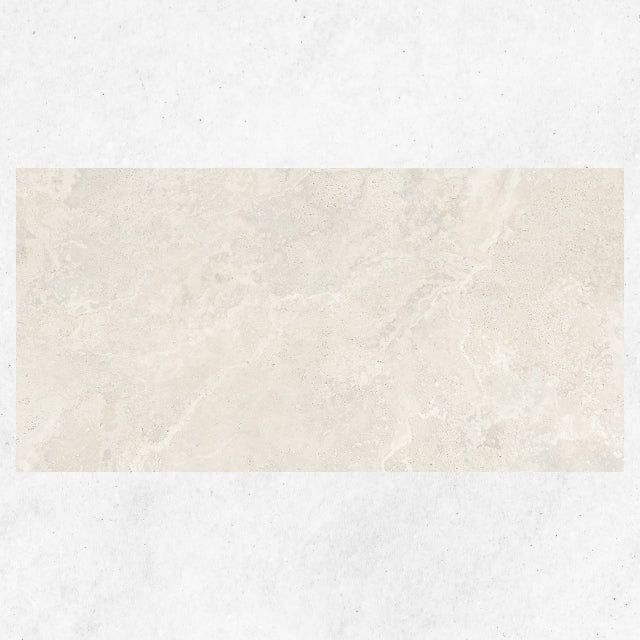 Tuscan White Travertine Look Tile 600mm x 1200mm 612CRWWHM - The Blue Space