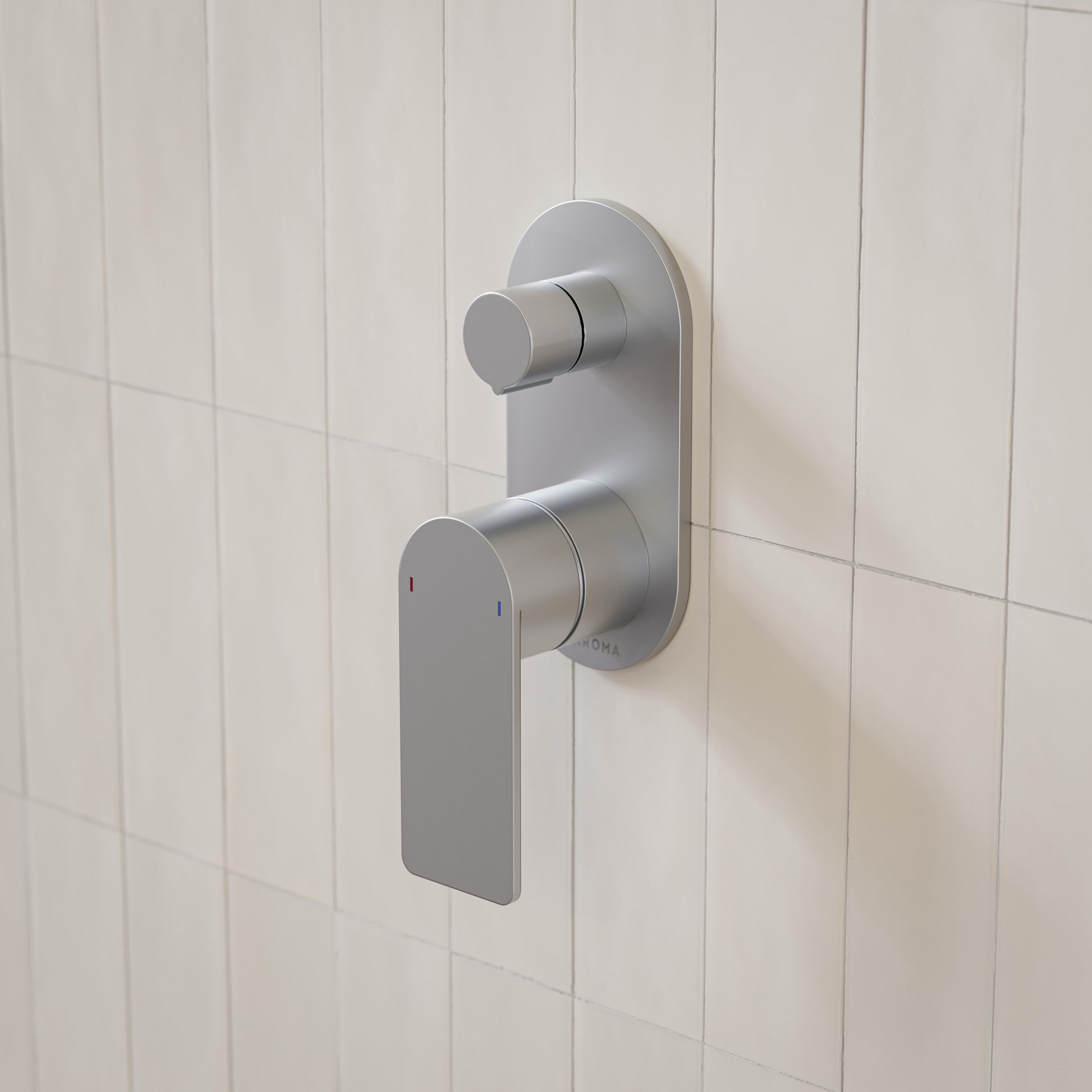 Caroma Urbane II Bath/Shower Mixer with Diverter Round Brushed Nickel