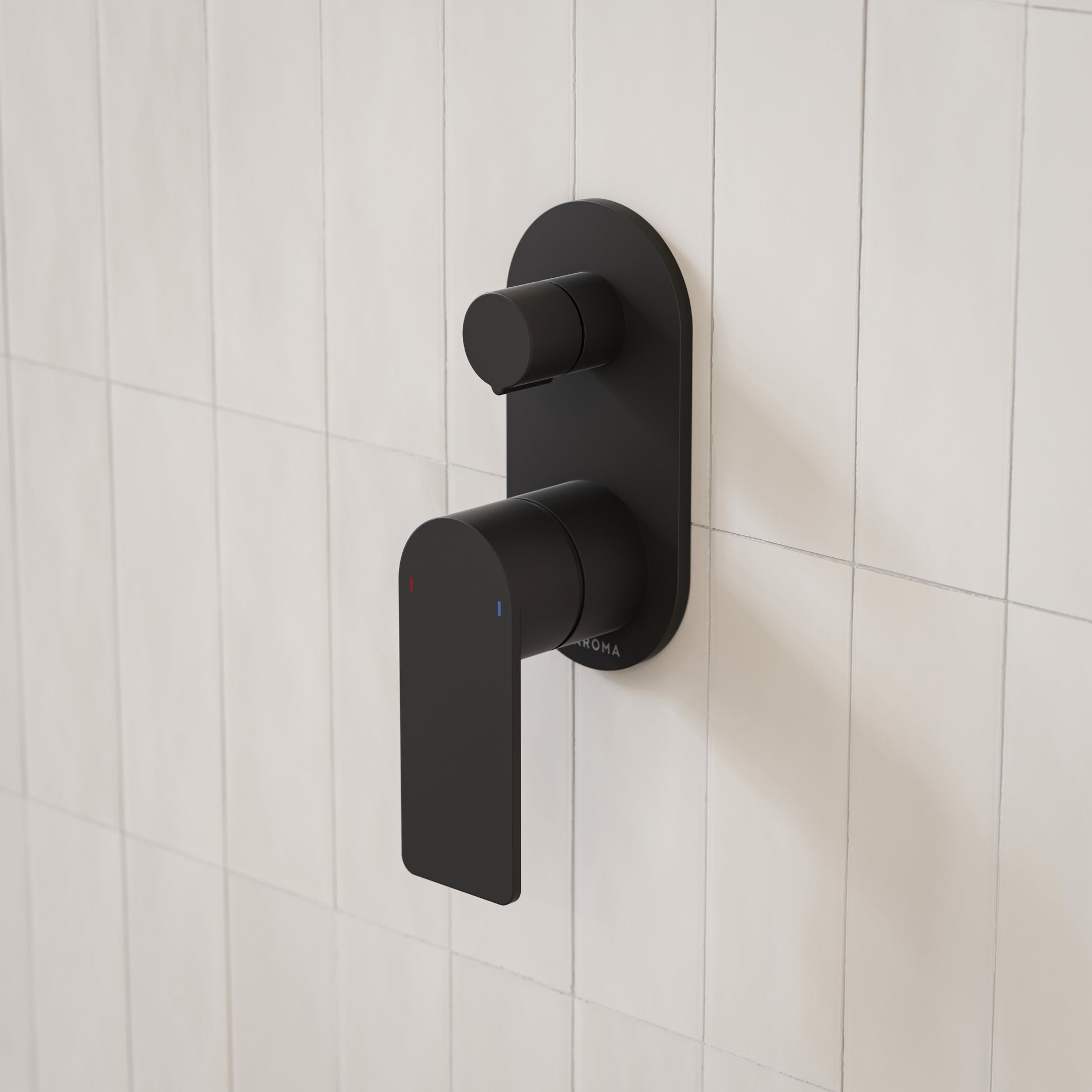 Caroma Urbane II Bath/Shower Mixer with Diverter Round Matte Black