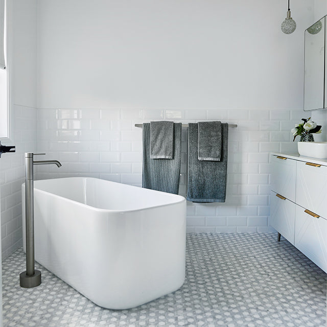 Caroma Liano II Freestanding Bath Filler Brushed Nickel