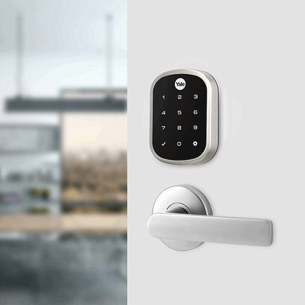 Lockwood Yale Assure SL Electronic Digital Deadbolt Satin Chrome | Smart security door handles online at The Blue Space