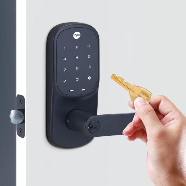 Yale Assure Keyed Lever Matt Black with Home Module - The Blue Space