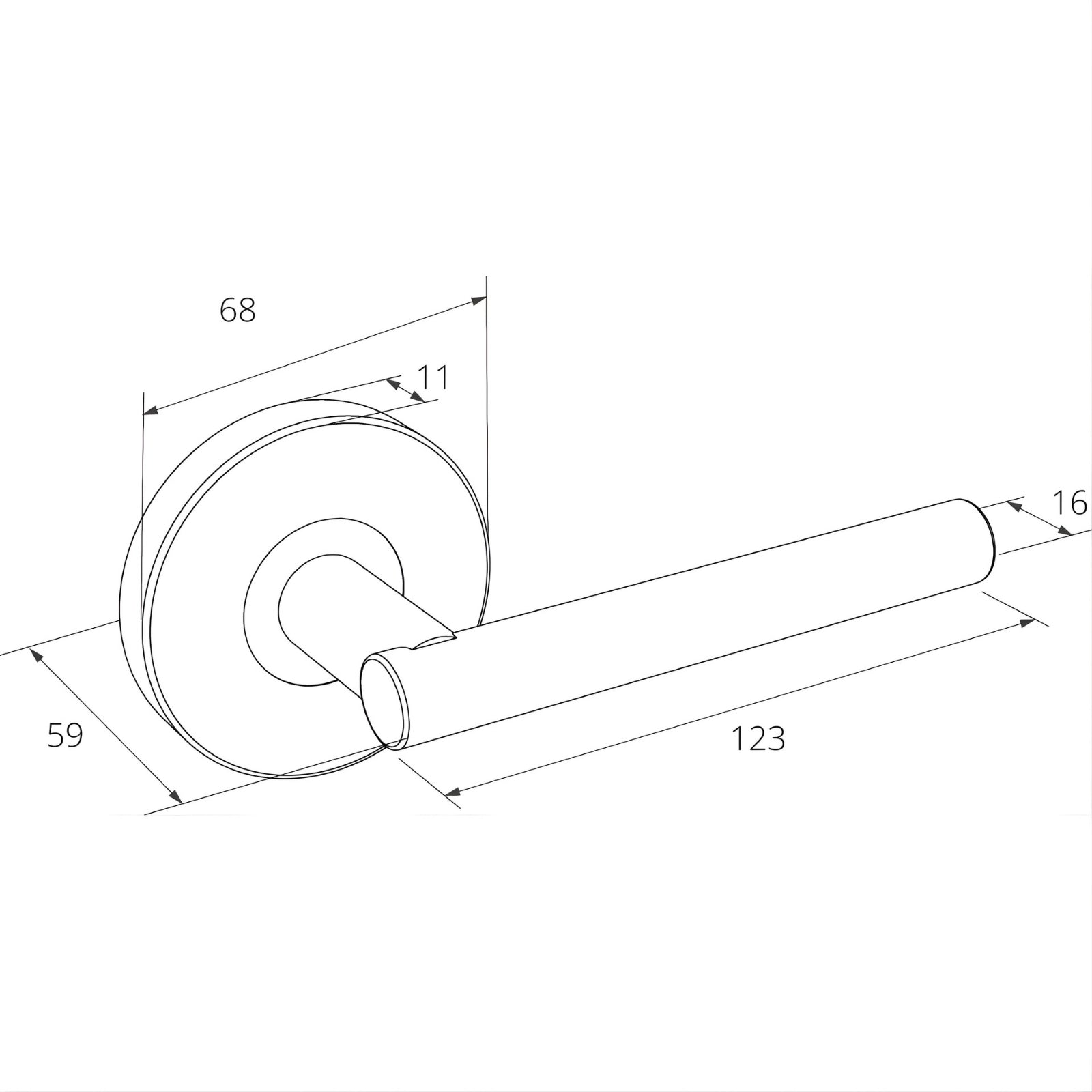 Zanda Baxter Door Handle Dimensions