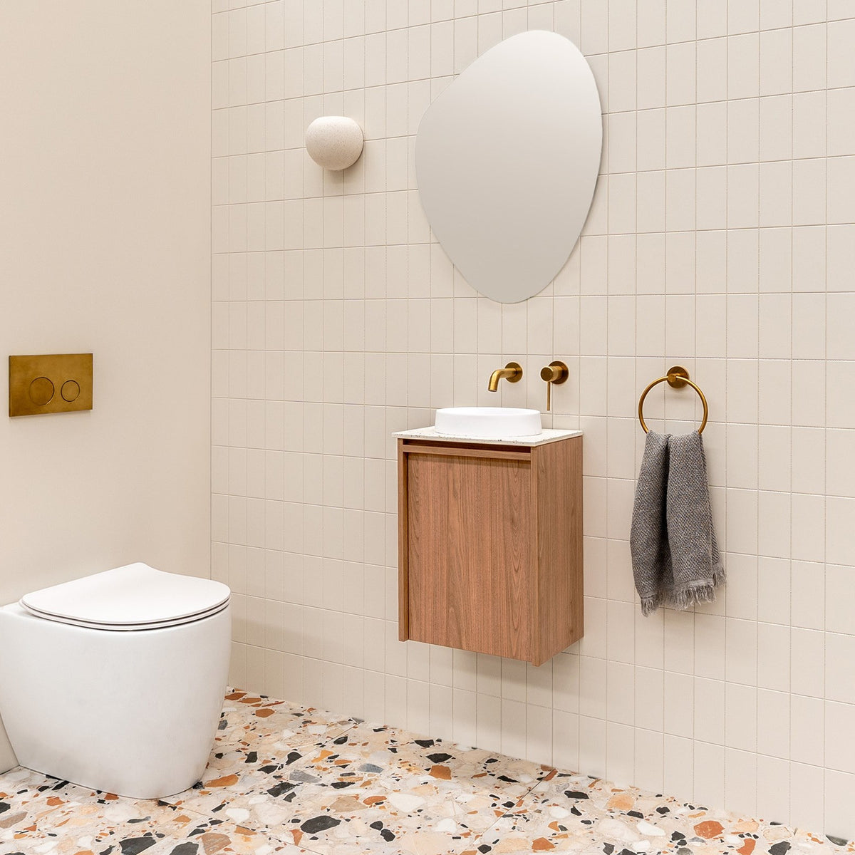 Lifestyle ADP Eli Mini 400mm Centre Bowl Wall Hung Vanity ELIMDS0400WHCDU - The Blue Space