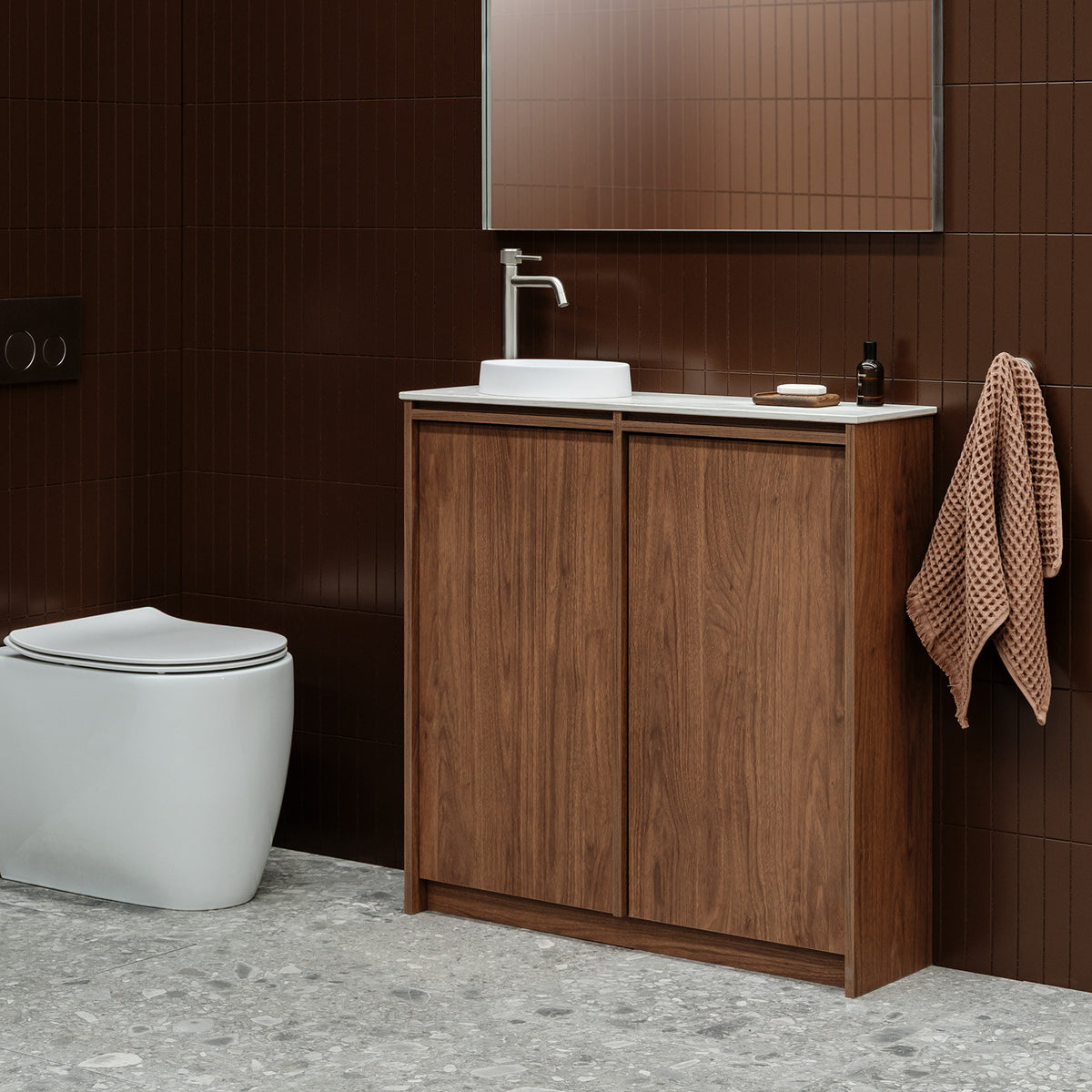 Lifestyle ADP Eli Mini 900mm Left Bowl Floor Standing Vanity ELIMDT0900WKLDU - The Blue Space