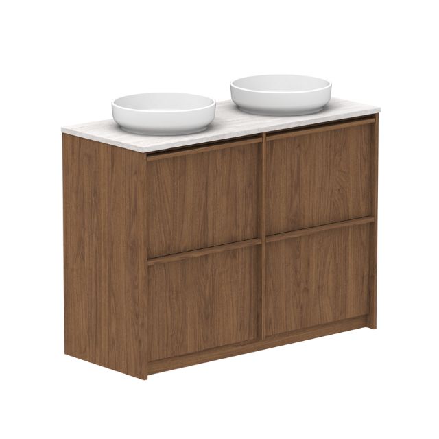 ADP Eli Wall Hung Vanity with Caesarstone Benchtop - 1200mm Double Bowl ELIFAW1200WHDCS - The Blue Space