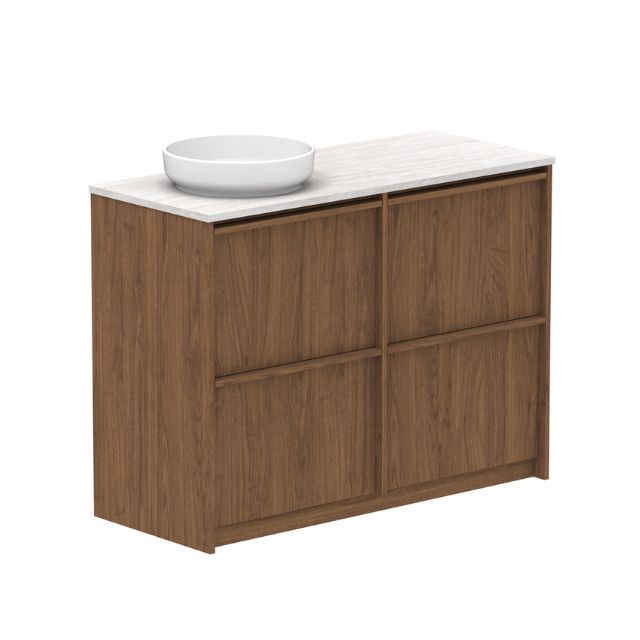 ADP Eli Wall Hung Vanity with Caesarstone Benchtop - 1200mm Left Bowl ELIFAW1200WHLCS - The Blue Space