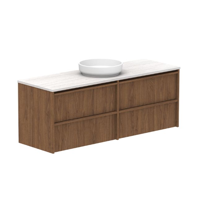 ADP Eli Wall Hung Vanity with Caesarstone Benchtop - 1500mm Centre Bowl ELIFAW1500WHCCS - The Blue Space