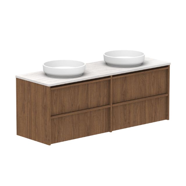ADP Eli Wall Hung Vanity with Caesarstone Benchtop - 1500mm Double Bowl ELIFAW1500WHDCS - The Blue Space