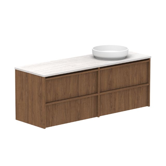 ADP Eli Wall Hung Vanity with Caesarstone Benchtop - 1500mm Right Bowl ELIFAW1500WHRCS - The Blue Space