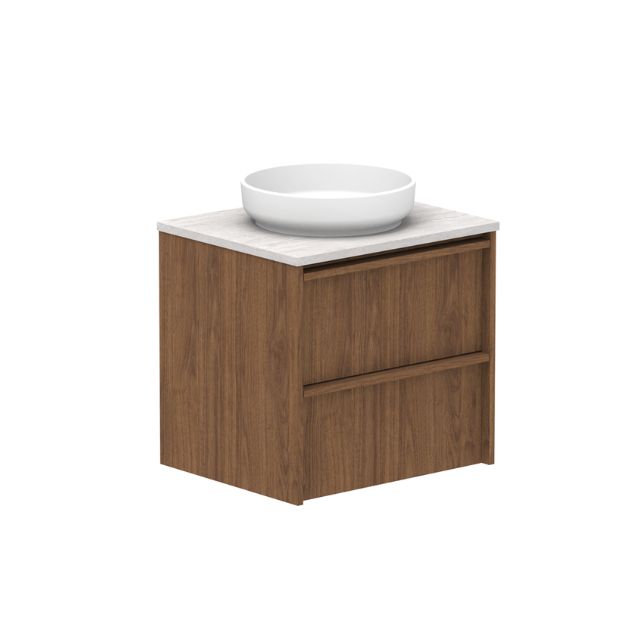 ADP Eli Wall Hung Vanity with Caesarstone Benchtop - 600mm Centre Bowl ELIFAW0600WHCCS - The Blue Space