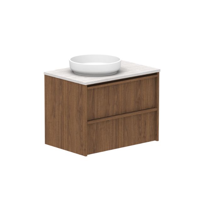 ADP Eli Wall Hung Vanity with Caesarstone Benchtop - 750mm Left Bowl ELIFAW0750WHLCS - The Blue Space