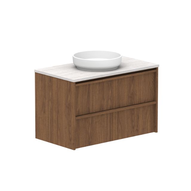 ADP Eli Wall Hung Vanity with Caesarstone Benchtop - 900mm Centre Bowl ELIFAW0900WHCCS - The Blue Space