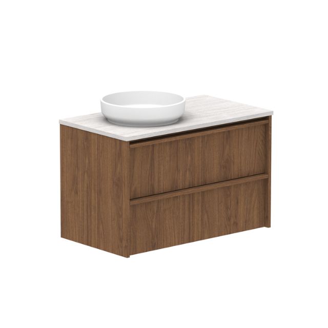 ADP Eli Wall Hung Vanity with Caesarstone Benchtop - 900mm Left Bowl ELIFAW0900WHLCS - The Blue Space