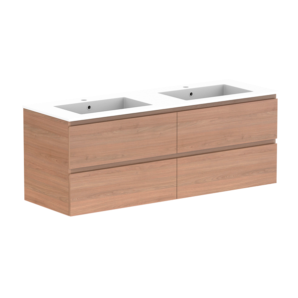 ADP Glacier Pro All Drawer Twin Vanity with Cast Marble Top