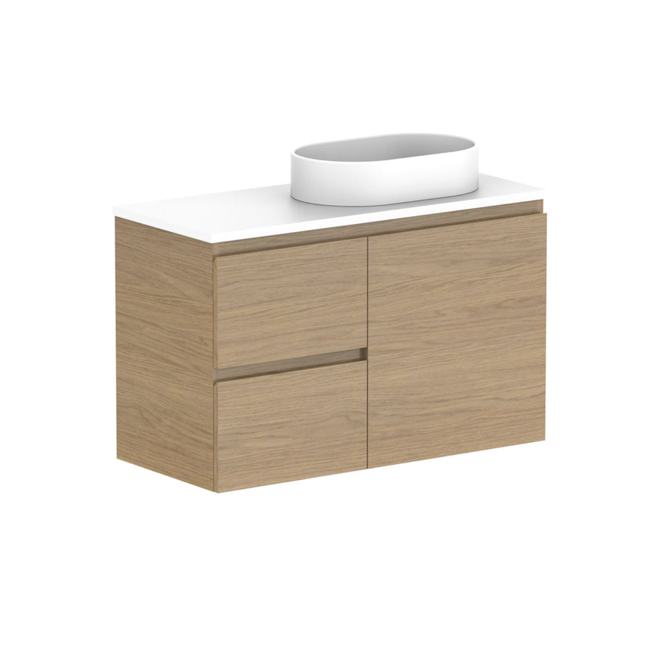 ADP Glacier Lite Ensuite Door and Drawer Twin Vanity with Cherry Pie Top
